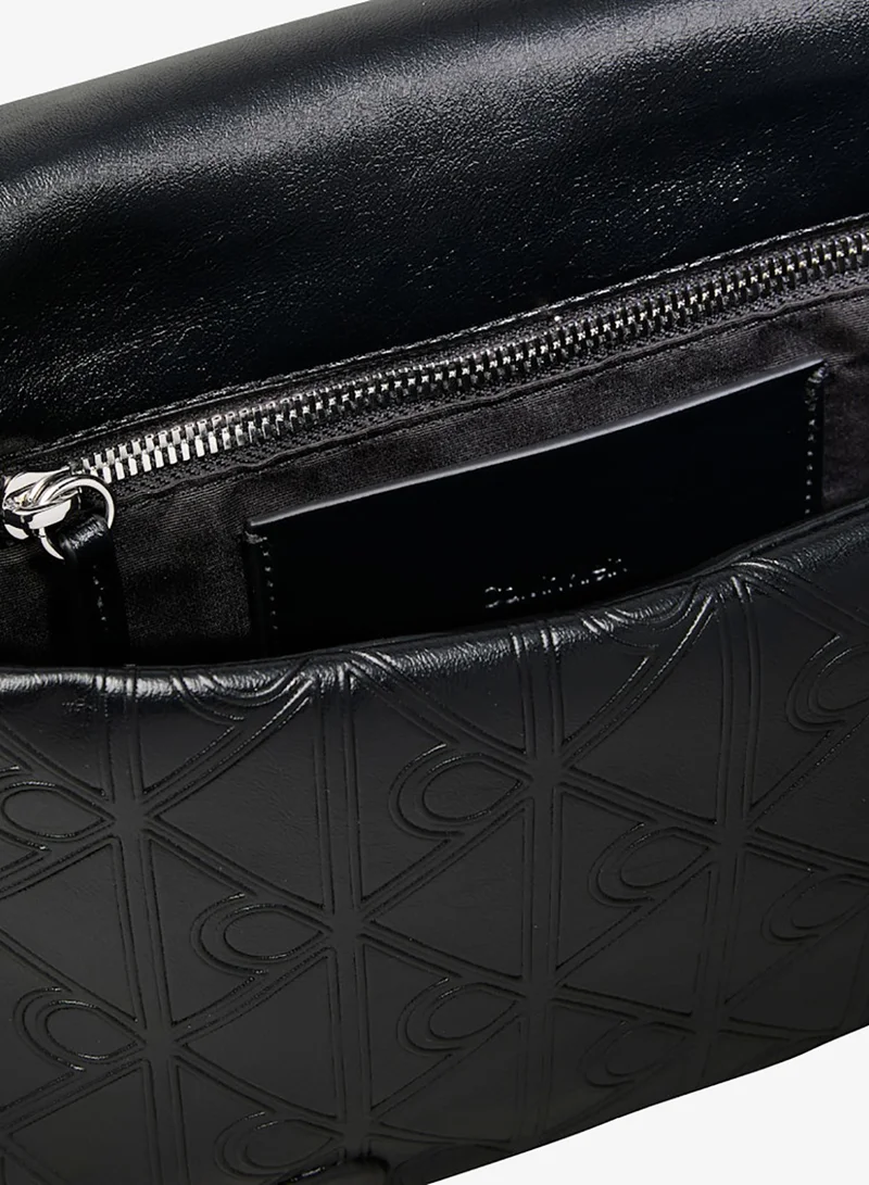 CALVIN KLEIN  Puffer Emblem Logo Flap Crossbody Bag for Women | Best Price UAE
